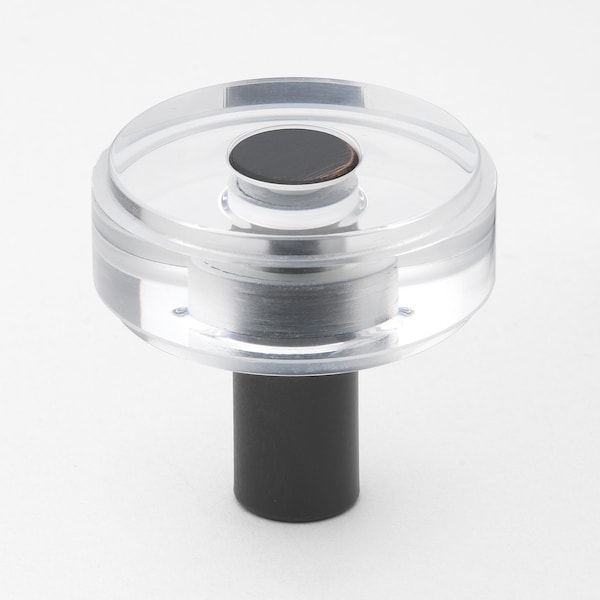 Gliderite Hardware 1-1/2 in. Clear Acrylic Knob Oil Rubbed Bronze 5828-ORB-1 - main